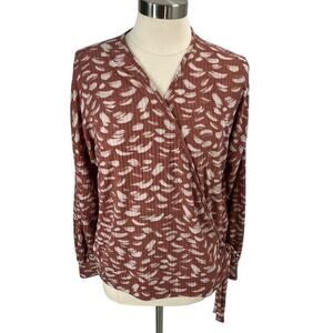 PERFECT PEACH Long Sleeve Open Front Tie Top SZ XL